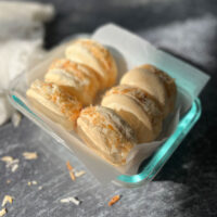 Toasted Coconut French Macarons With Cream Filling
