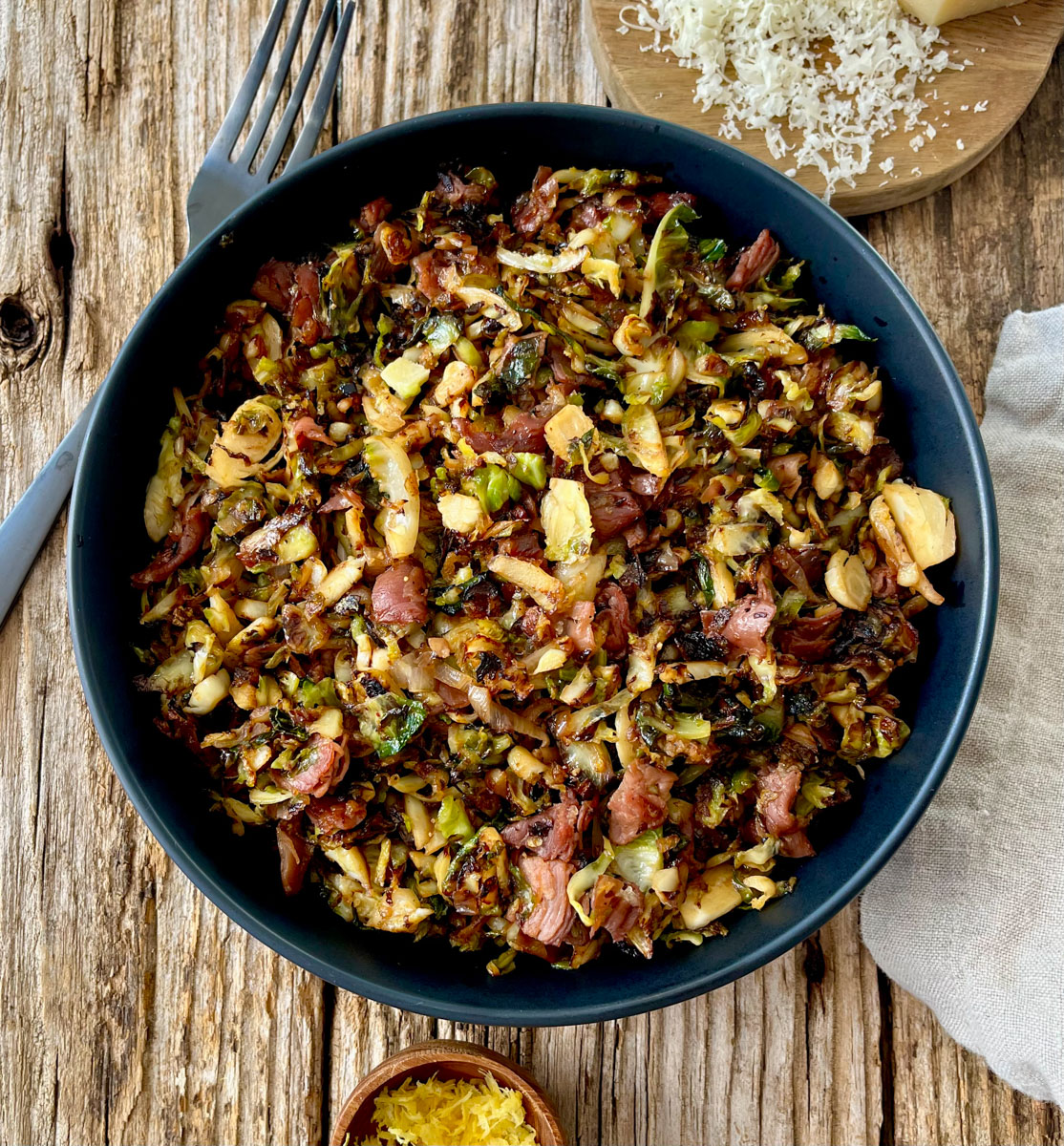 Sautéed Shredded Brussels Sprouts With Prosciutto