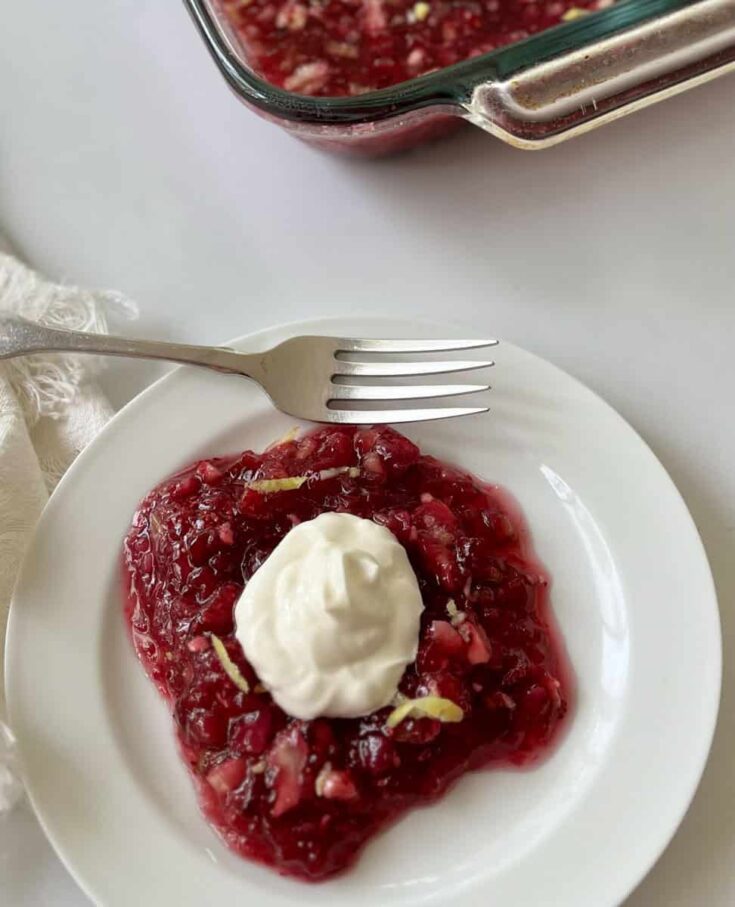 Jello Dessert on a white plate.