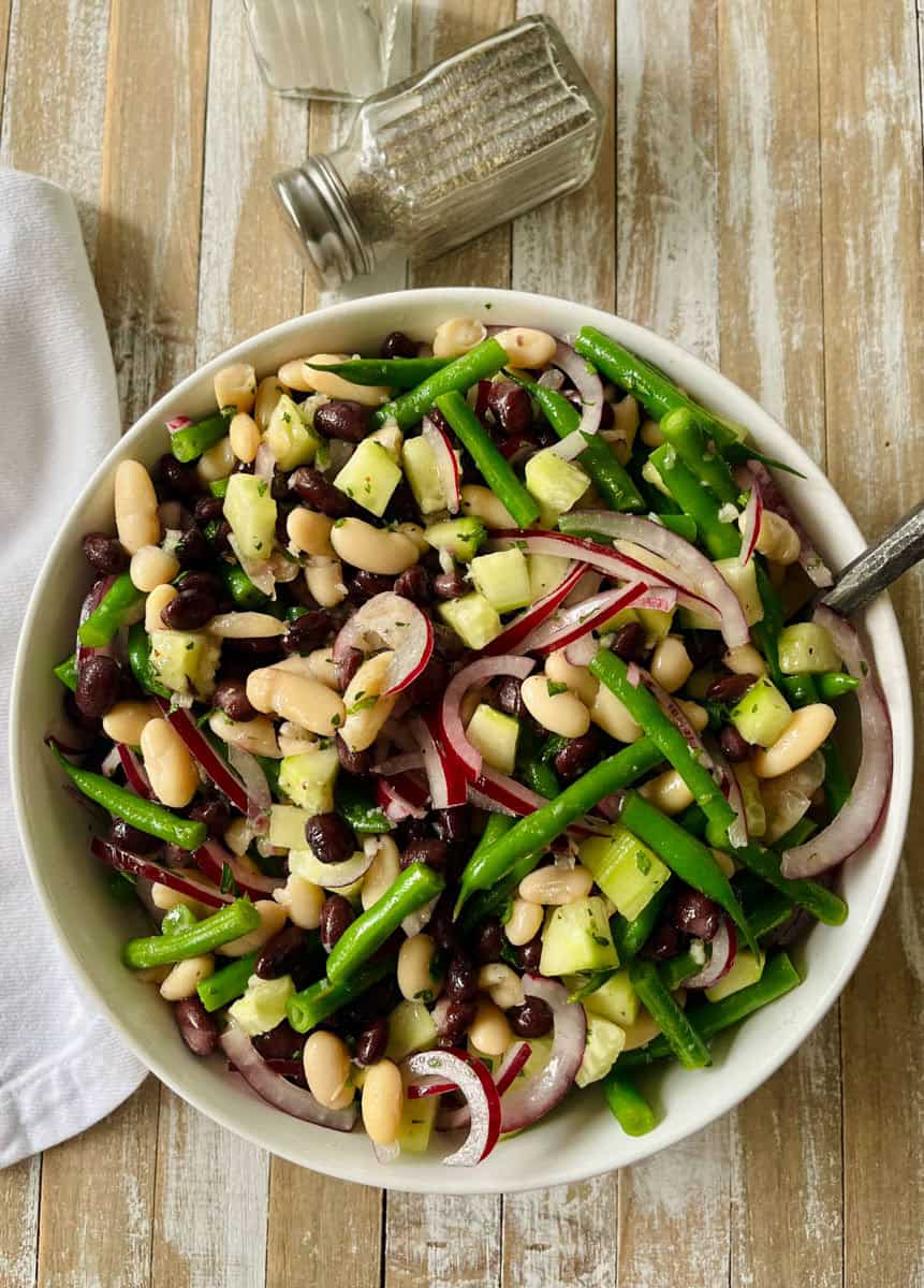Easy Vegan Three-Bean Salad With Fresh Green Beans