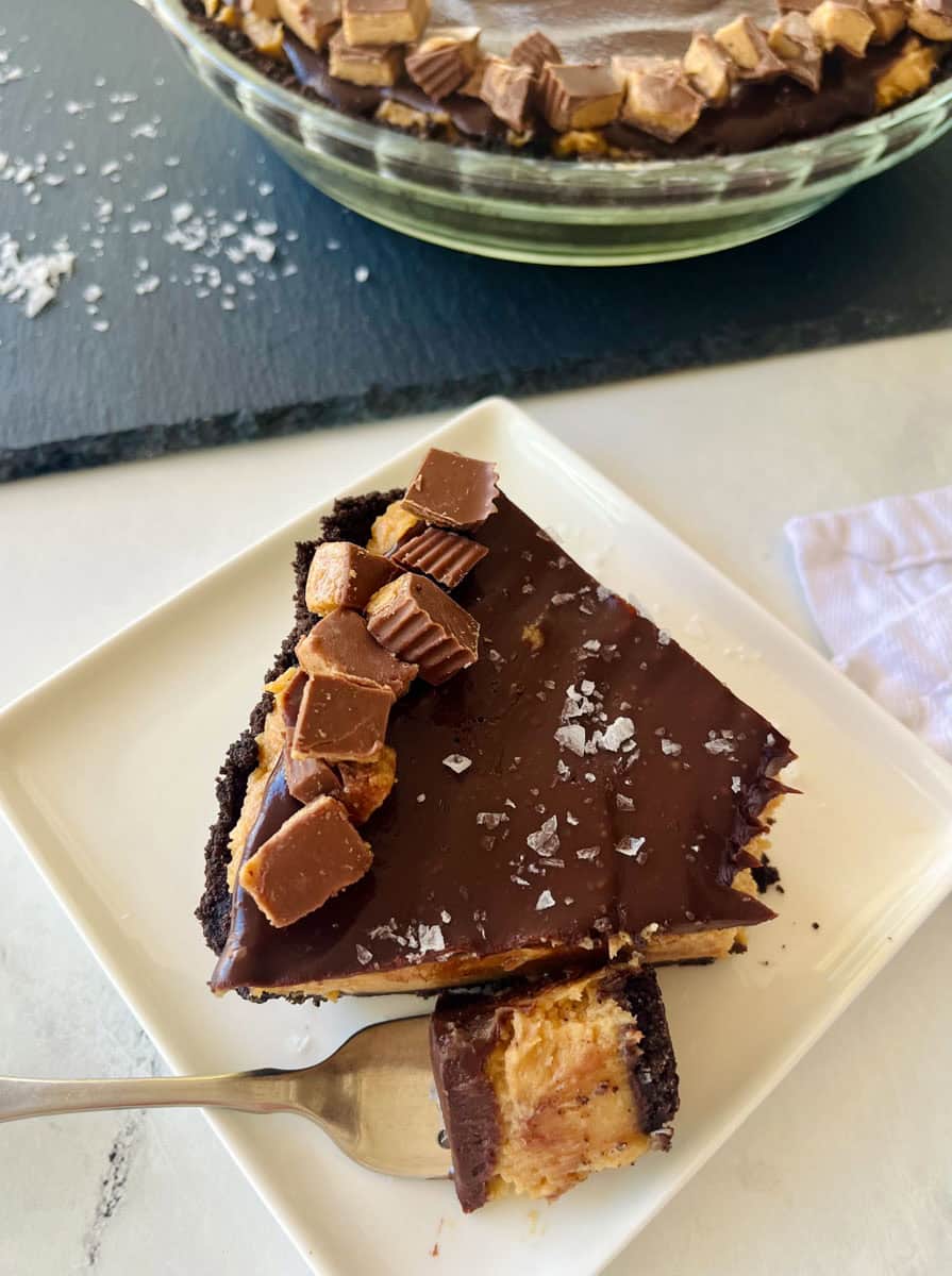 Peanut Butter Pie with Chocolate Ganache and Oreo Crust