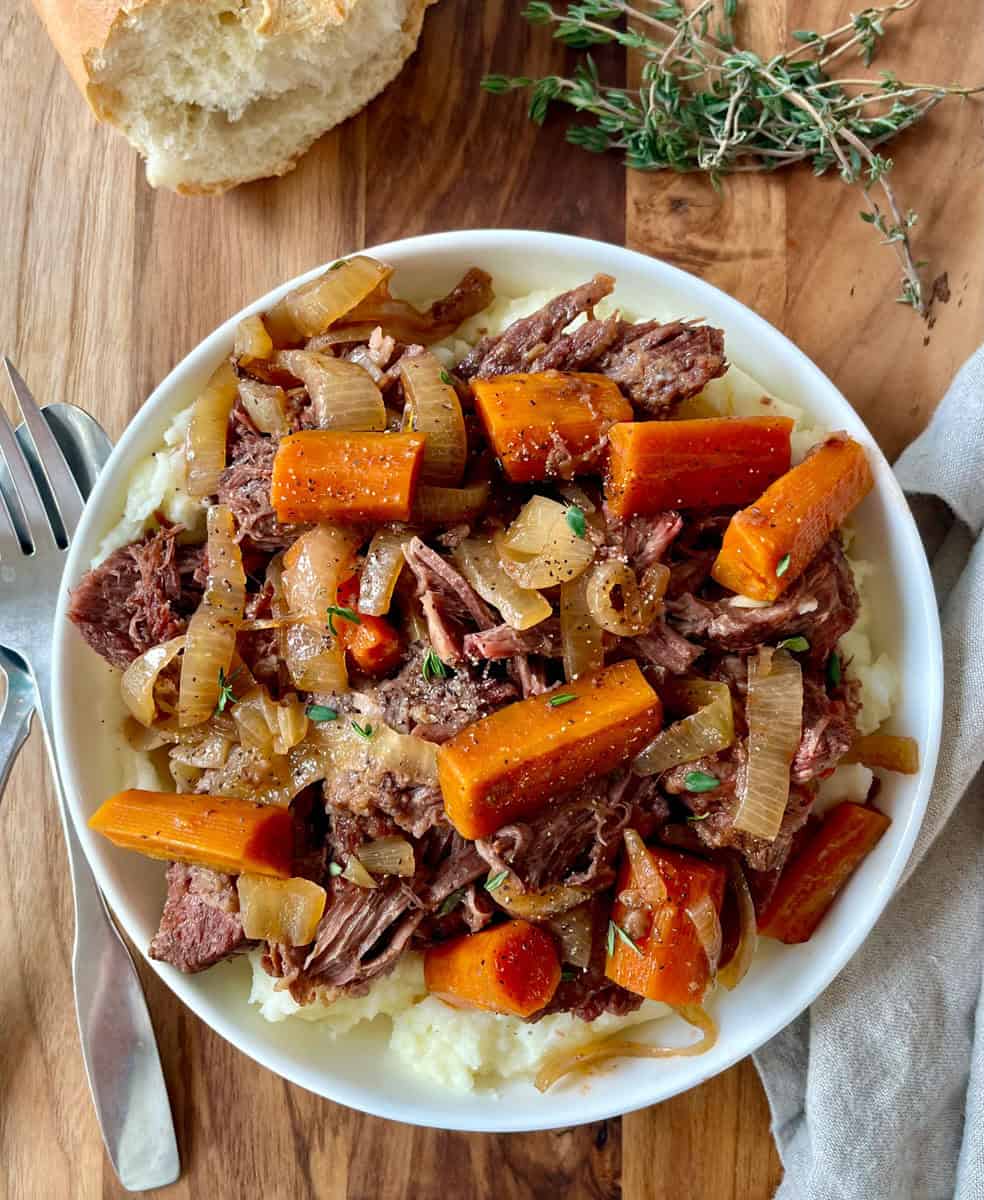 Tavern Style Beer Braised Pot Roast (Slow Cooker)