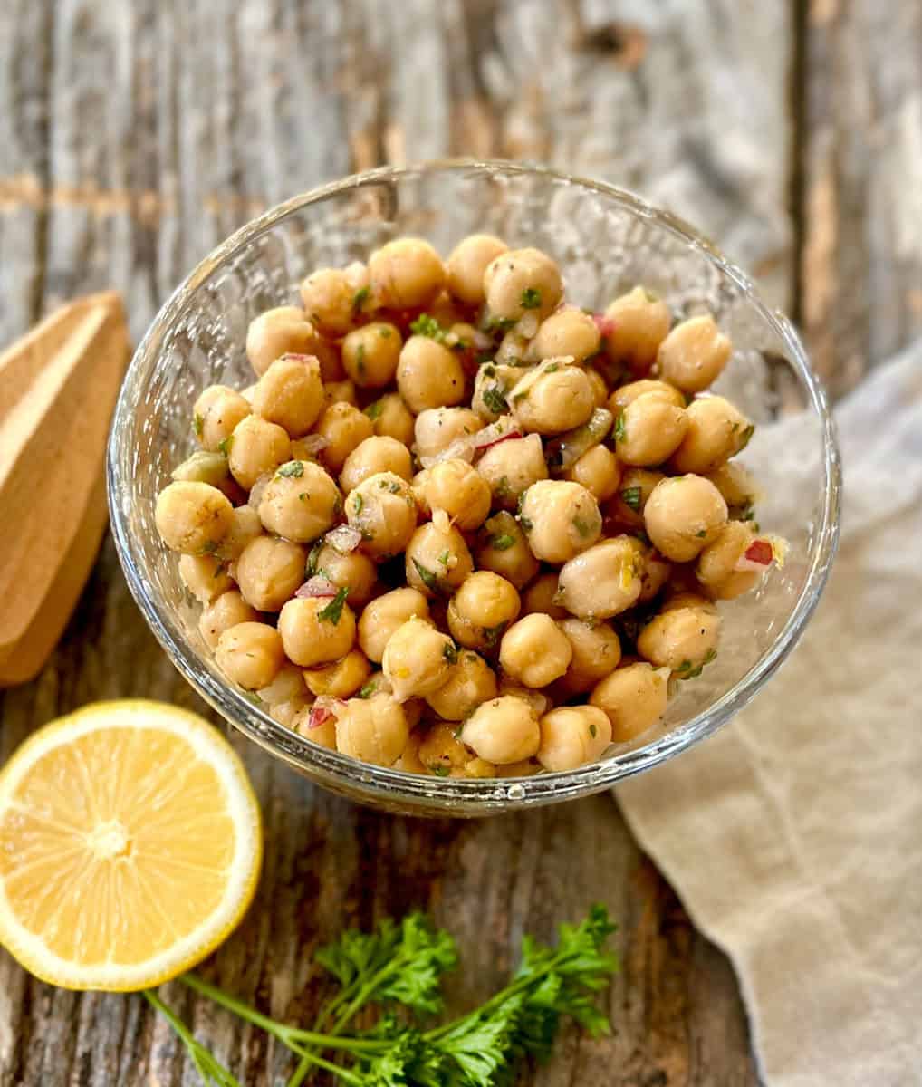 Marinated Greek Chickpeas – Trader Joe’s Style